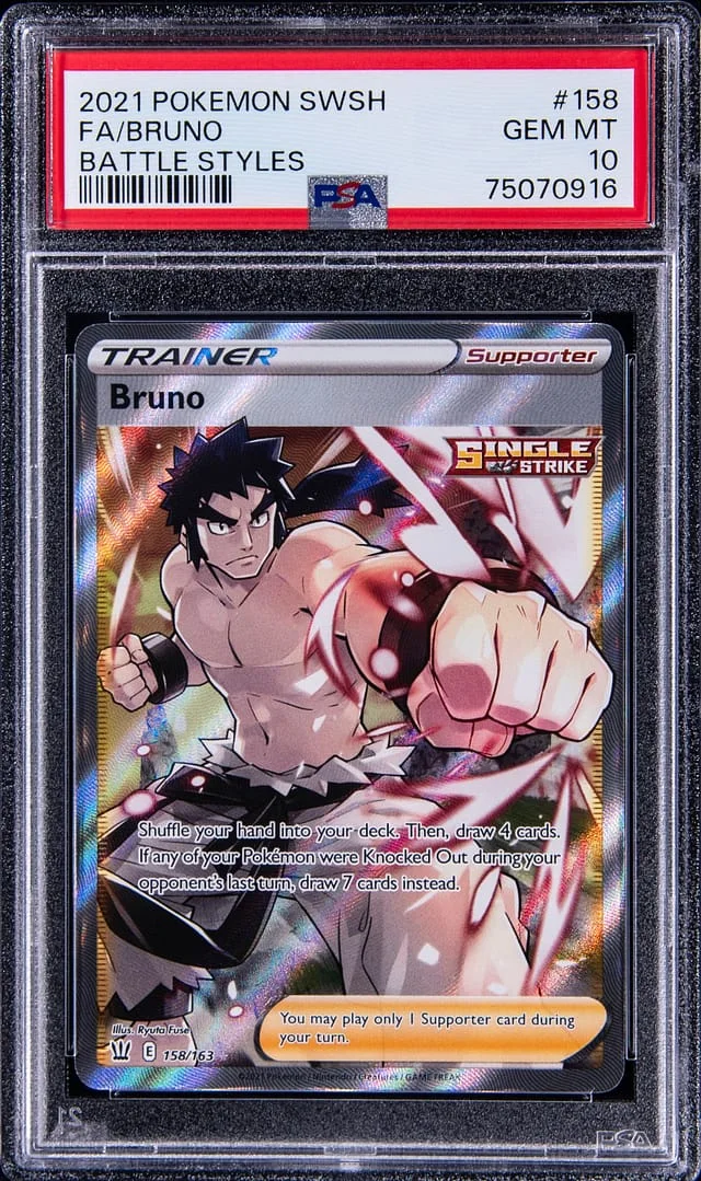 2021 Pokemon Sword & Shield Battle Styles Full Art Bruno #158 card image