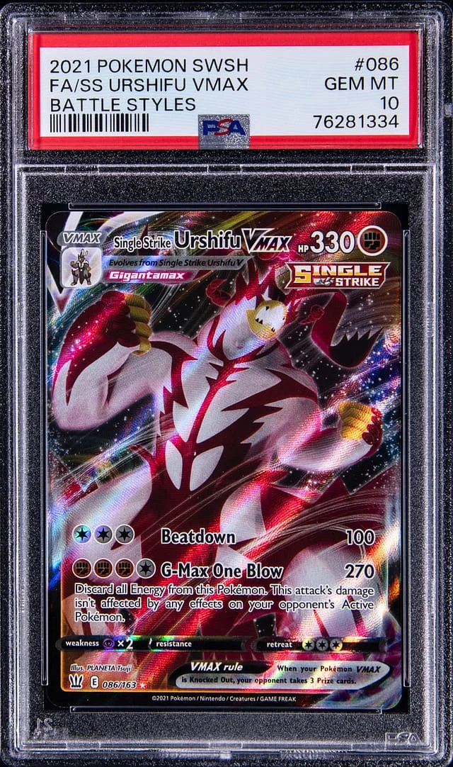2021 Pokemon Sword & Shield Battle Styles Full Art Single Strike Urshifu VMAX #086 card image