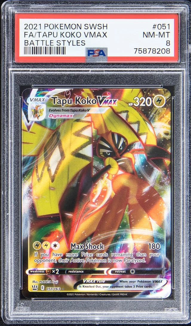 2021 Pokemon Sword & Shield Battle Styles Full Art Tapu Koko VMAX #051 card image