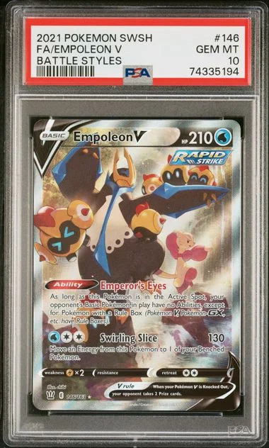 2021 Pokemon Sword & Shield Battle Styles Full Art/Empoleon V #146 card image