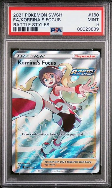 2021 Pokemon Sword & Shield Battle Styles Full Art/Korrina’S Focus #160 card image