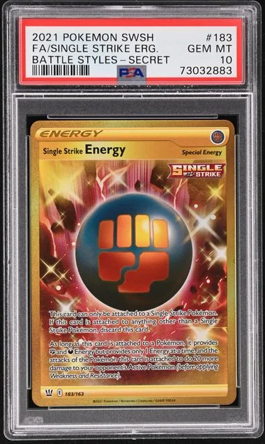 2021 Pokemon Sword & Shield Battle Styles Secret Full Art Single Strike Energy #183 card image