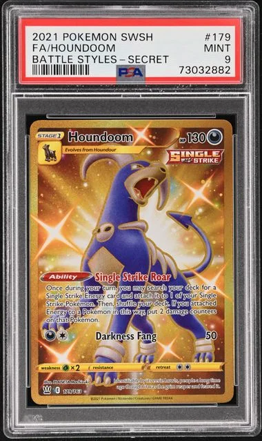 2021 Pokemon Sword & Shield Battle Styles Secret Rare Full Art Houndoom #179 card image