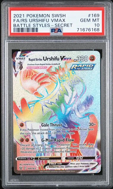 2021 Pokemon Sword & Shield Battle Styles Secret Rare Full Art Rapid Strike Urshifu VMAX #169 card image