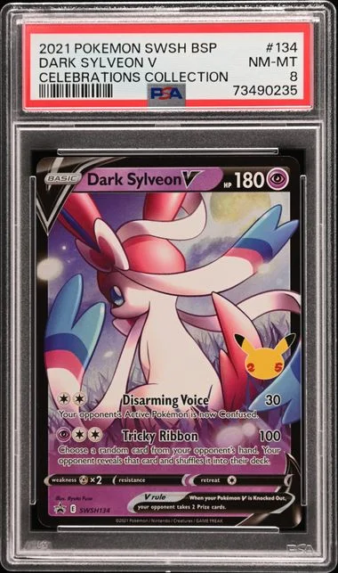 2021 Pokemon Sword & Shield Black Star Promo Celebrations Collection Dark Sylveon V #134 card image