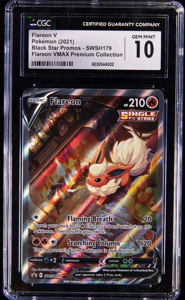 2021 Pokemon Sword & Shield Black Star Promo Flareon VMAX Premium Collection Flareon V #SWSH179 card image