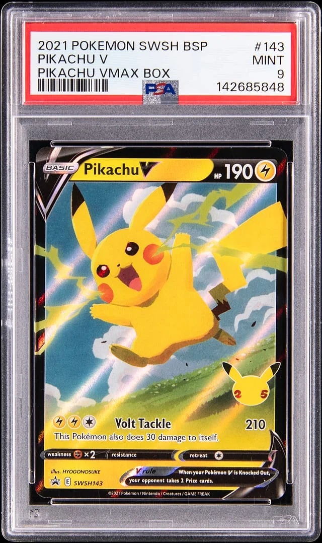 2021 Pokemon Sword & Shield Black Star Promo Pikachu VMAX Box Pikachu V #143 card image