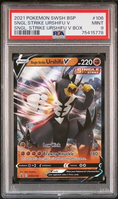 2021 Pokemon Sword & Shield Black Star Promo Single Strike Urshifu V Box Single Strike Urshifu V #106 card image