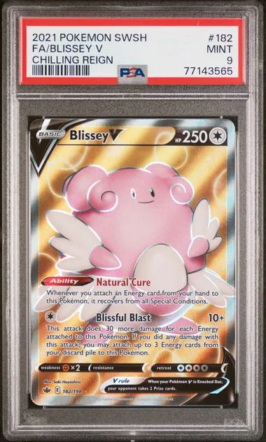 2021 Pokemon Sword & Shield Chilling Reign Full Art/Blissey V #182 card image