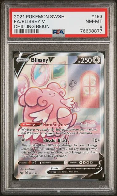 2021 Pokemon Sword & Shield Chilling Reign Full Art/Blissey V #183 card image