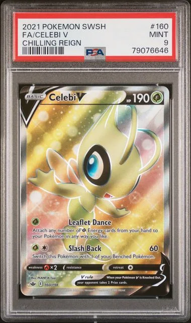 2021 Pokemon Sword & Shield Chilling Reign Full Art/Celebi V #160 card image