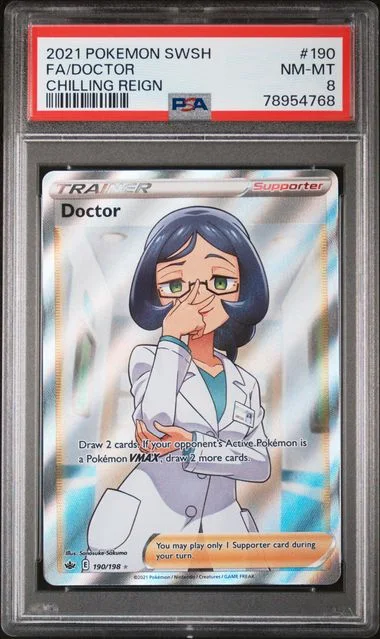 2021 Pokemon Sword & Shield Chilling Reign Full Art/Doctor #190 card image