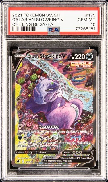 2021 Pokemon Sword & Shield Chilling Reign Full Art/Galarian Slowking V #179 card image