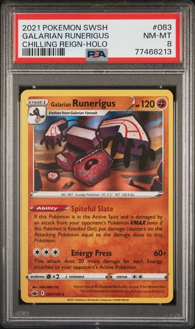 2021 Pokemon Sword & Shield Chilling Reign Galarian Runerigus-Holo #083 card image