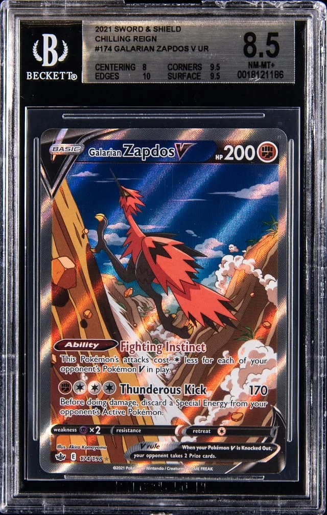 2021 Pokemon Sword & Shield Chilling Reign Galarian Zapdos V #174 card image