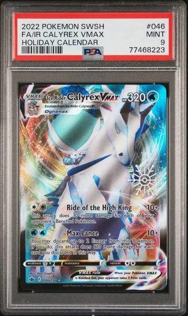 2021 Pokemon Sword & Shield Chilling Reign Holiday Calendar 2022 Full Art/Ice Rider Calyrex Vmax #046 card image