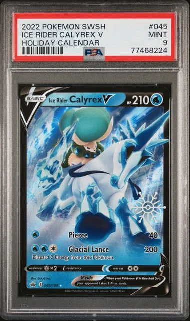 2021 Pokemon Sword & Shield Chilling Reign Holiday Calendar 2022 Ice Rider Calyrex V #045 card image