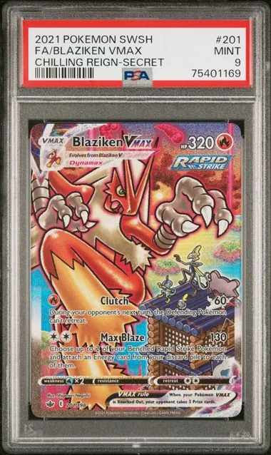 2021 Pokemon Sword & Shield Chilling Reign Secret Full Art/Blaziken Vmax #201 card image