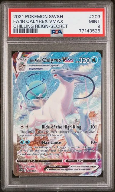 2021 Pokemon Sword & Shield Chilling Reign Secret Full Art/Ice Rider Calyrex Vmax #203 card image