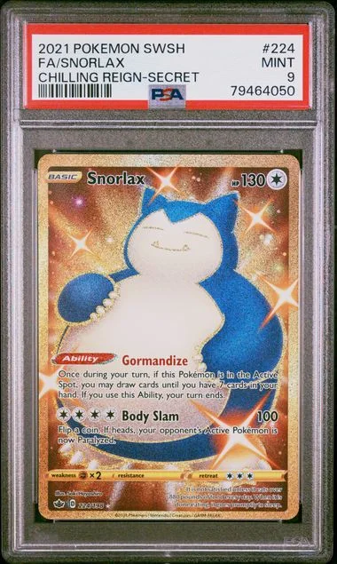 2021 Pokemon Sword & Shield Chilling Reign Secret Full Art/Snorlax #224 card image