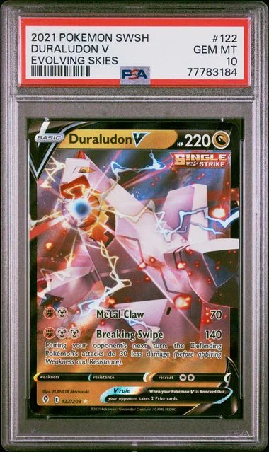 2021 Pokemon Sword & Shield Evolving Skies Duraludon V #122 card image
