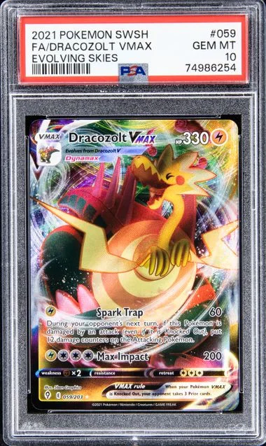 2021 Pokemon Sword & Shield Evolving Skies Full Art Dracozolt VMAX #059 card image