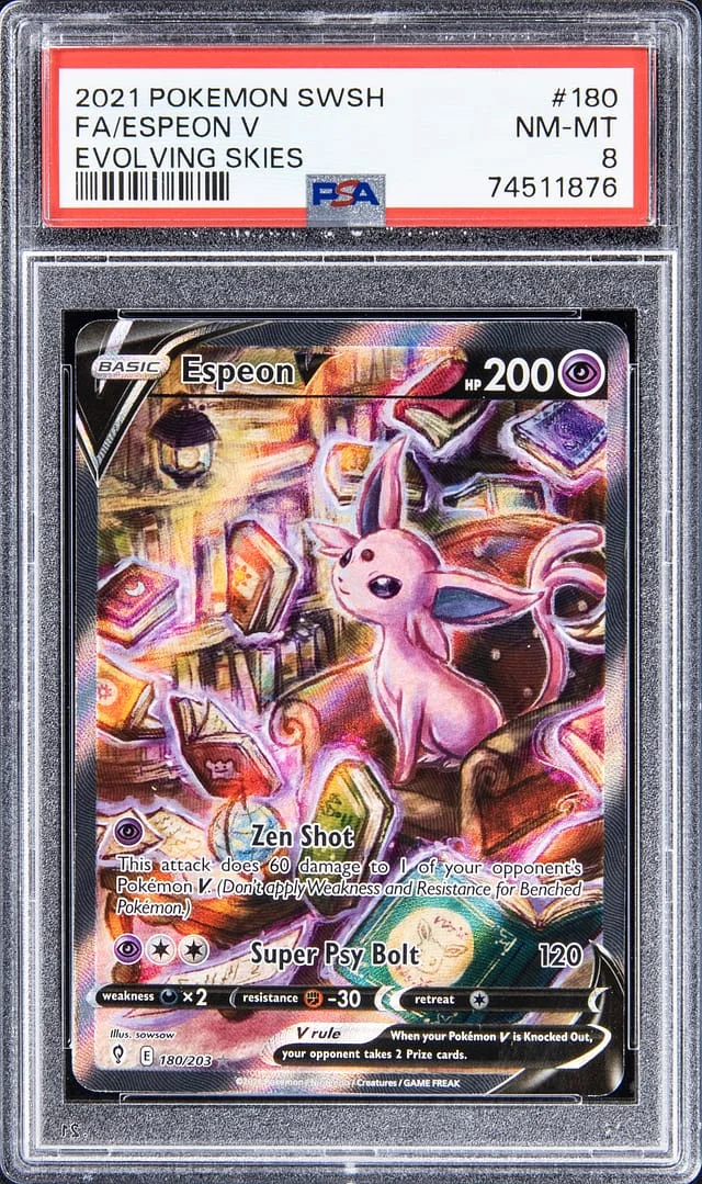 2021 Pokemon Sword & Shield Evolving Skies Full Art Espeon V #180 card image