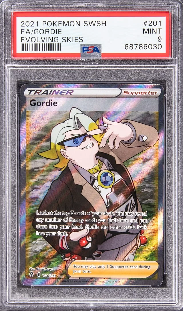 2021 Pokemon Sword & Shield Evolving Skies Full Art Gordie #201 card image