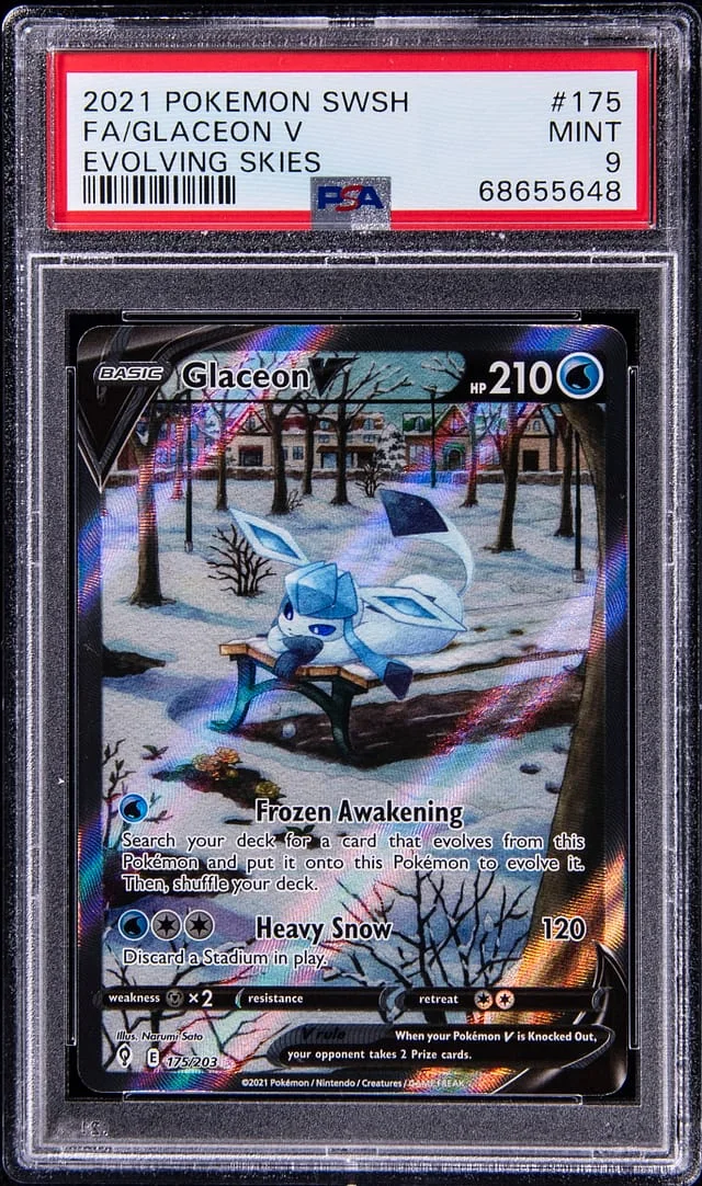 2021 Pokemon Sword & Shield Evolving Skies Full Art Holofoil Glaceon V #175 card image