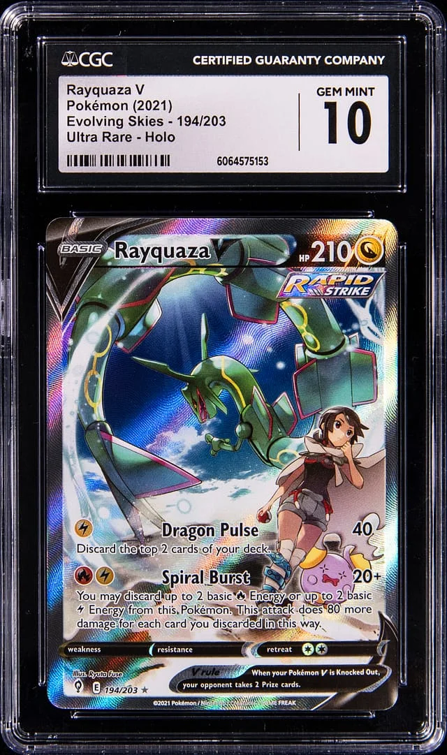 2021 Pokemon Sword & Shield Evolving Skies Full Art Rayquaza V #194 card image