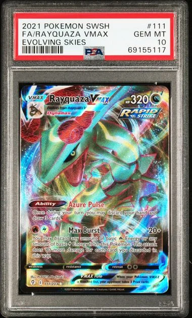 2021 Pokemon Sword & Shield Evolving Skies Full Art Rayquaza VMAX #111 card image