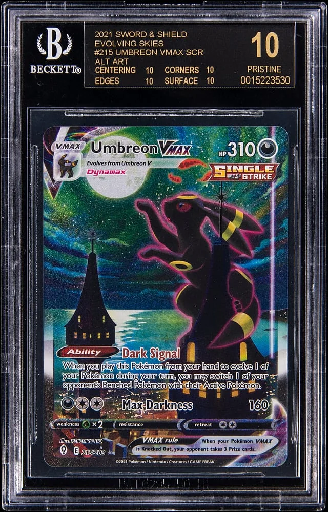 2021 Pokemon Sword & Shield Evolving Skies Full Art SR Umbreon VMAX #215 card image