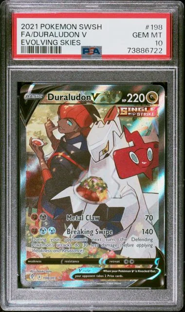 2021 Pokemon Sword & Shield Evolving Skies Full Art/Duraludon V #198 card image