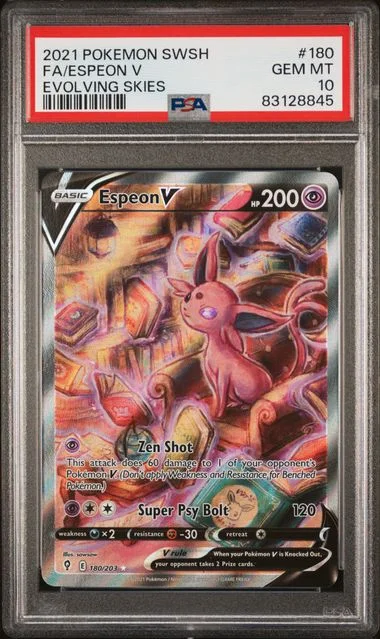 2021 Pokemon Sword & Shield Evolving Skies Full Art/Espeon V #180 card image