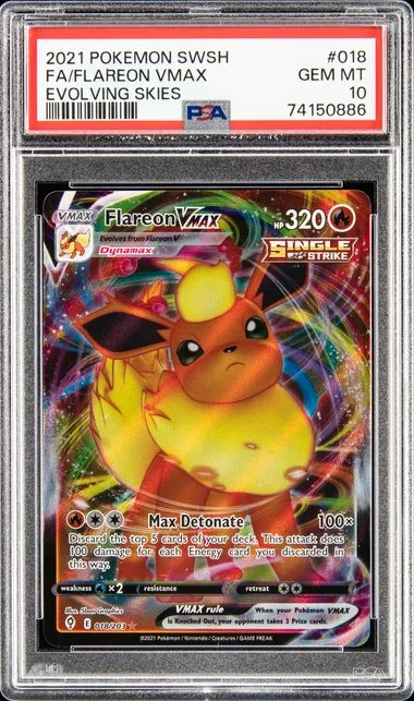 2021 Pokemon Sword & Shield Evolving Skies Full Art/Flareon Vmax #018 card image