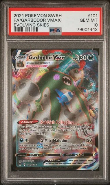 2021 Pokemon Sword & Shield Evolving Skies Full Art/Garbodor Vmax #101 card image