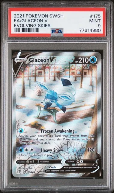 2021 Pokemon Sword & Shield Evolving Skies Full Art/Glaceon V #175 card image