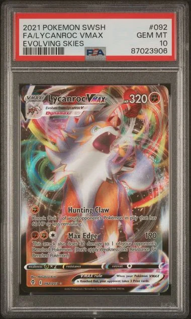 2021 Pokemon Sword & Shield Evolving Skies Full Art/Lycanroc Vmax #092 card image