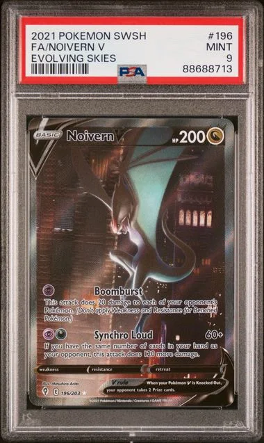 2021 Pokemon Sword & Shield Evolving Skies Full Art/Noivern V #196 card image