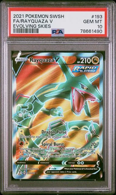 2021 Pokemon Sword & Shield Evolving Skies Full Art/Rayquaza V #193 card image