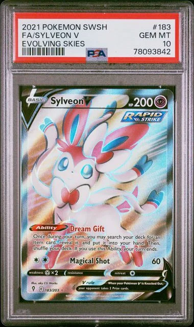 2021 Pokemon Sword & Shield Evolving Skies Full Art/Sylveon V #183 card image