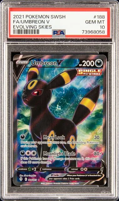 2021 Pokemon Sword & Shield Evolving Skies Full Art/Umbreon V #188 card image