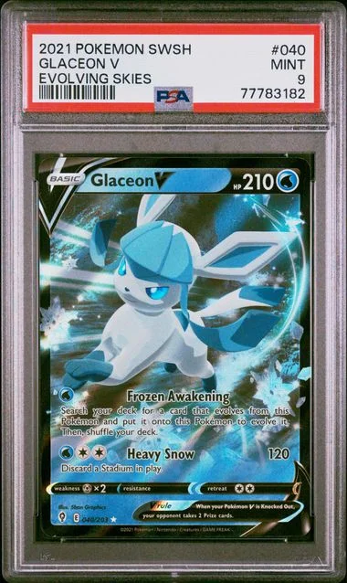 2021 Pokemon Sword & Shield Evolving Skies Glaceon V #040 card image