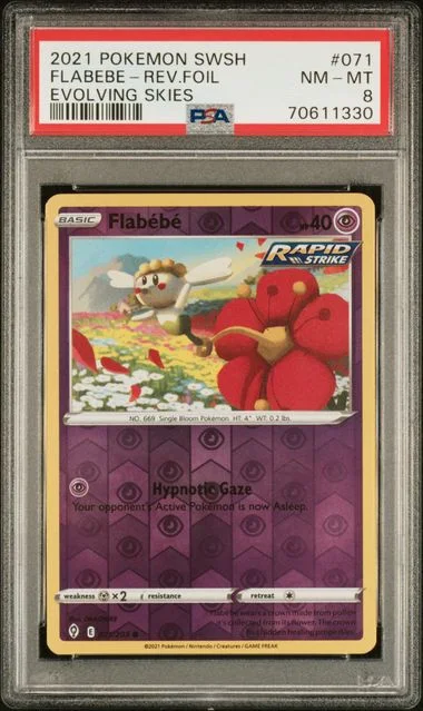 2021 Pokemon Sword & Shield Evolving Skies Reverse Holofoil Flabebe #71 card image