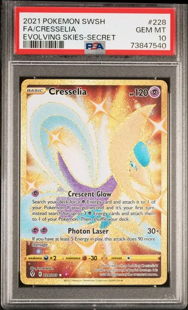 2021 Pokemon Sword & Shield Evolving Skies Secret Full Art/Cresselia #228 card image