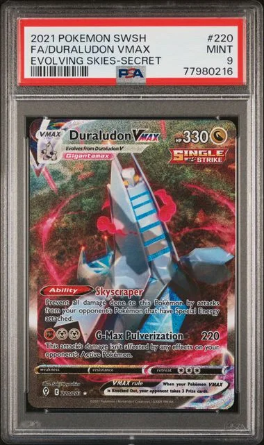 2021 Pokemon Sword & Shield Evolving Skies Secret Full Art/Duraludon Vmax #220 card image
