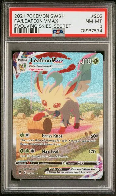 2021 Pokemon Sword & Shield Evolving Skies Secret Full Art/Leafeon Vmax #205 card image
