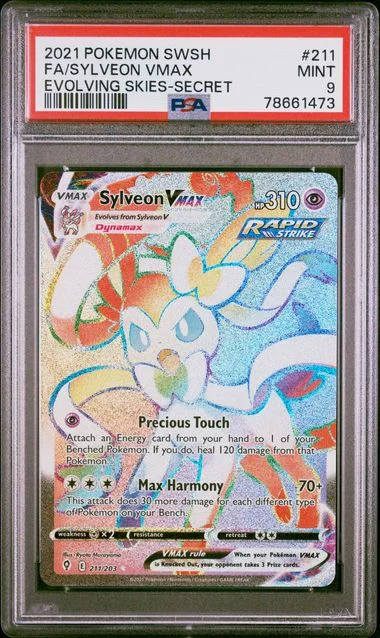 2021 Pokemon Sword & Shield Evolving Skies Secret Full Art/Sylveon Vmax #211 card image