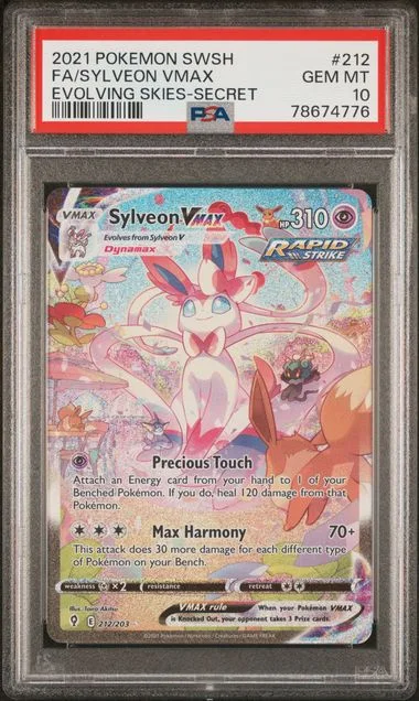 2021 Pokemon Sword & Shield Evolving Skies Secret Full Art/Sylveon Vmax #212 card image