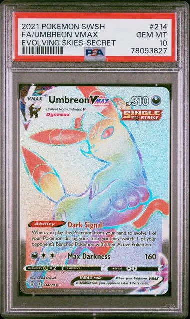 2021 Pokemon Sword & Shield Evolving Skies Secret Full Art/Umbreon Vmax #214 card image